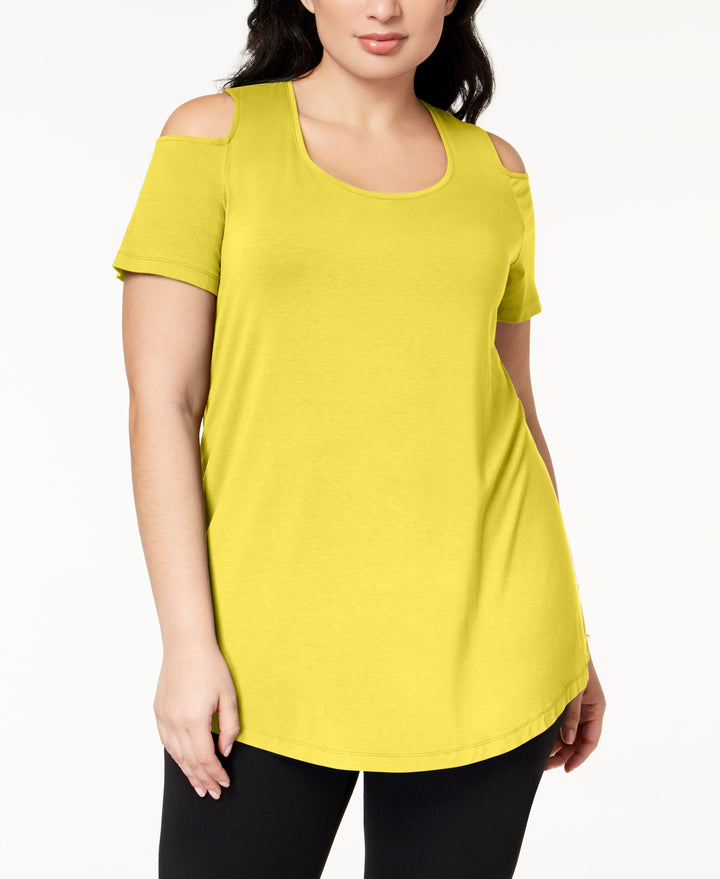 JM Collection Plus Size Cold-Shoulder Top
