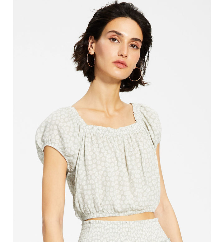 Juniors' Puff-Sleeve Top