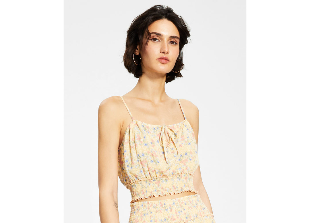 Hippie Rose Juniors' Smocked Crop Top