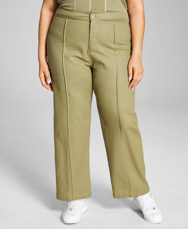And Now This Trendy Plus Size Cotton High-Rise Pants