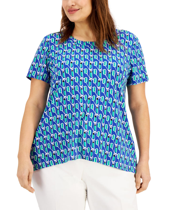 Anne Klein Plus Size Printed High Low T-Shirt