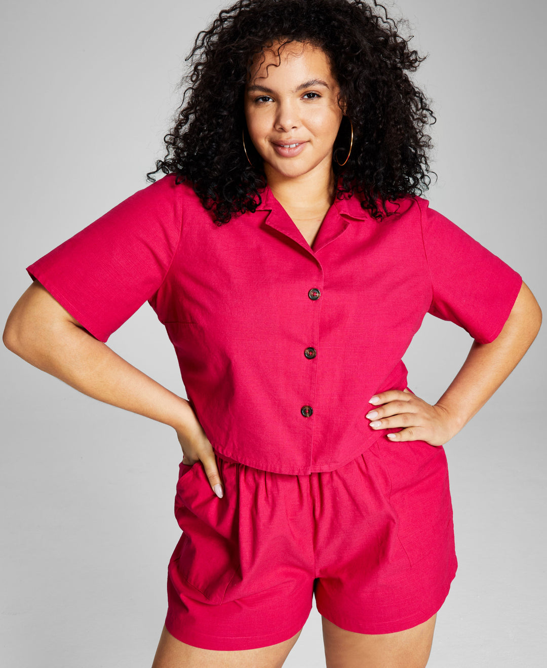 Now This Trendy Plus Size Camp Shirt