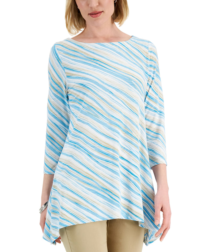 JM Collection Petite Printed Sharkbite Top