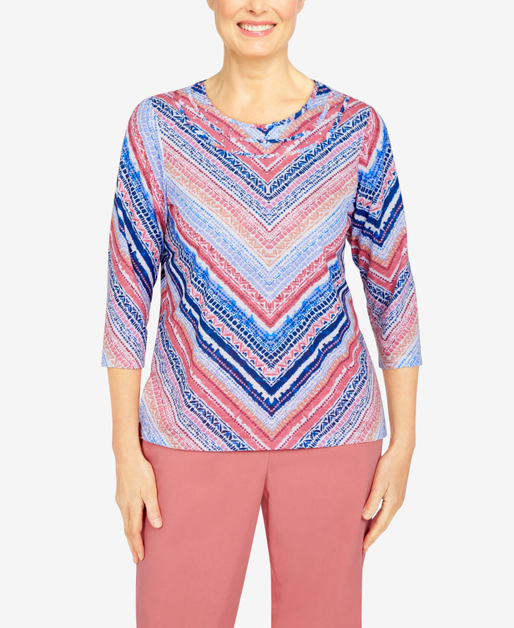 Petite Size Boho Vibes Texture Chevron Top