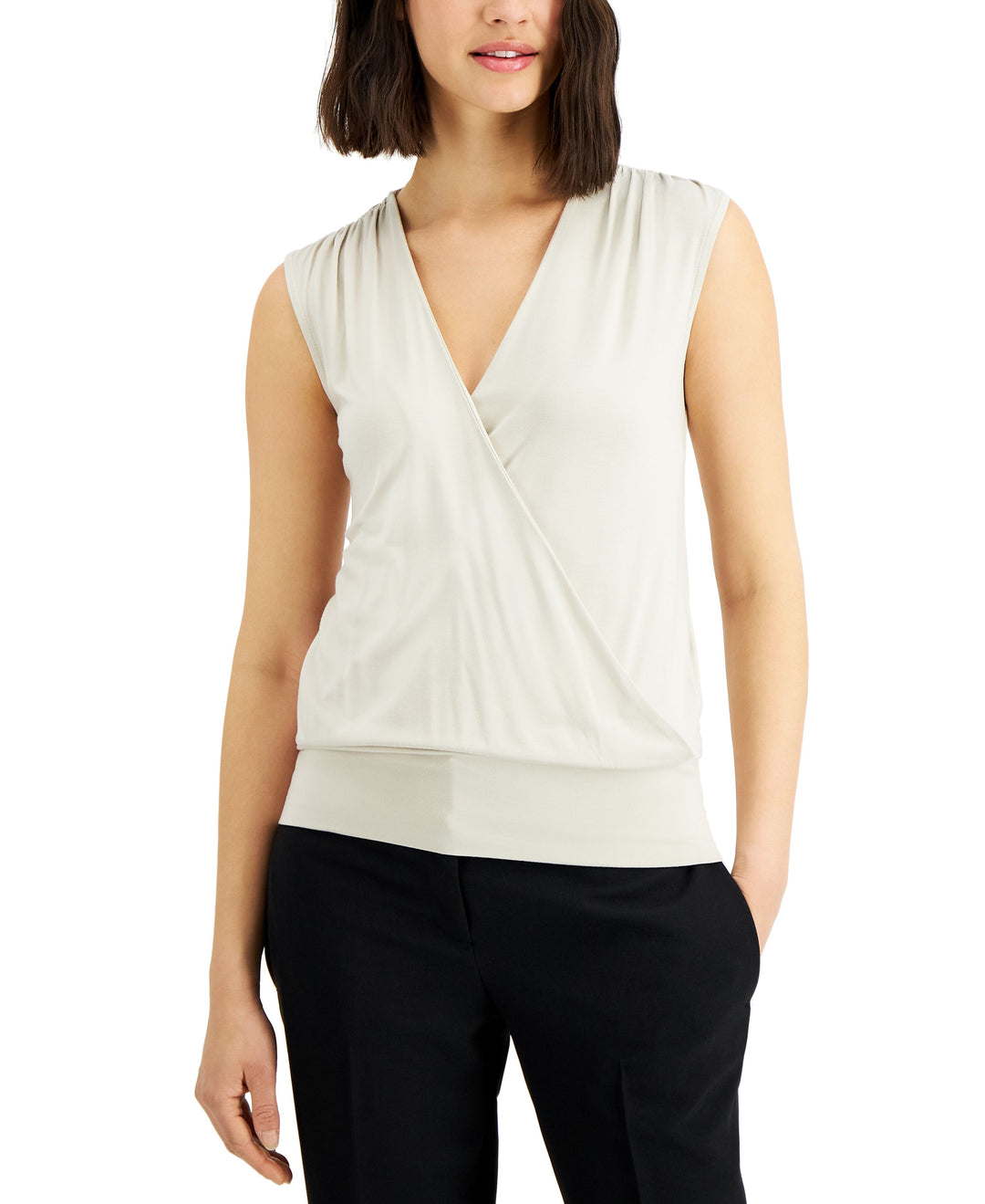 Alfani Surplice Band Hem Top
