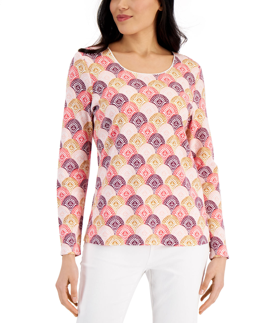Karen Scott Womens Catalina Printed Top