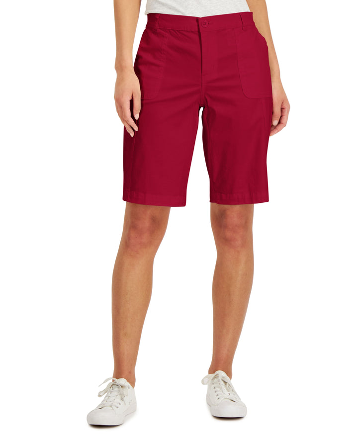 Karen Scott Womens Utility Pocket Shorts