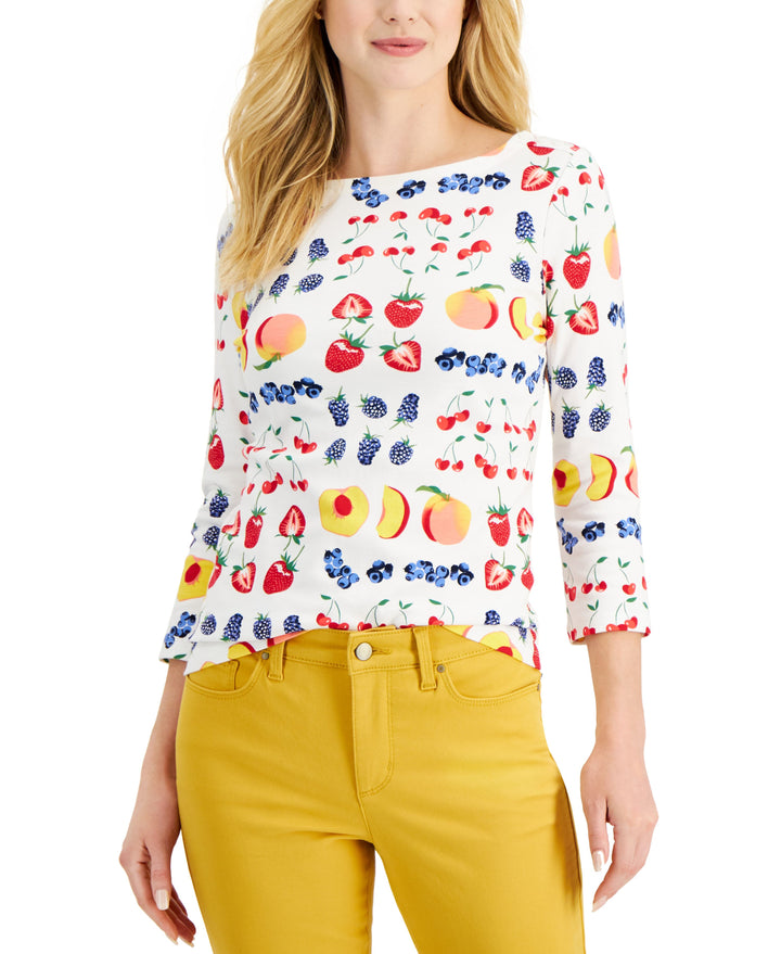 Charter Club Cotton Dot Print Top
