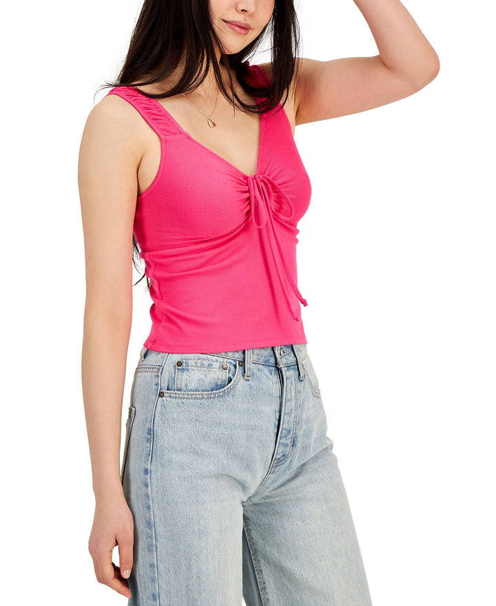 Juniors' Cinch-Front Tank Top