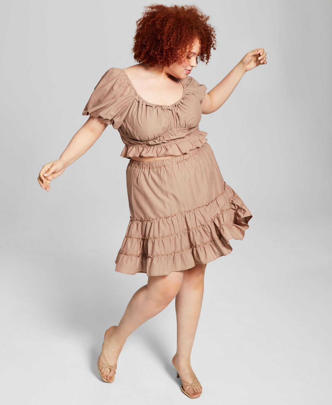 Now This Trendy Plus Size Cotton Tiered Skirt