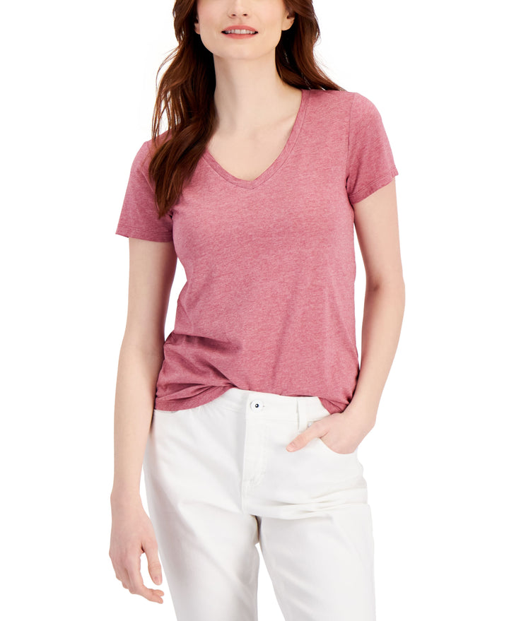 Style & Co Burnout V Neck T-Shirt