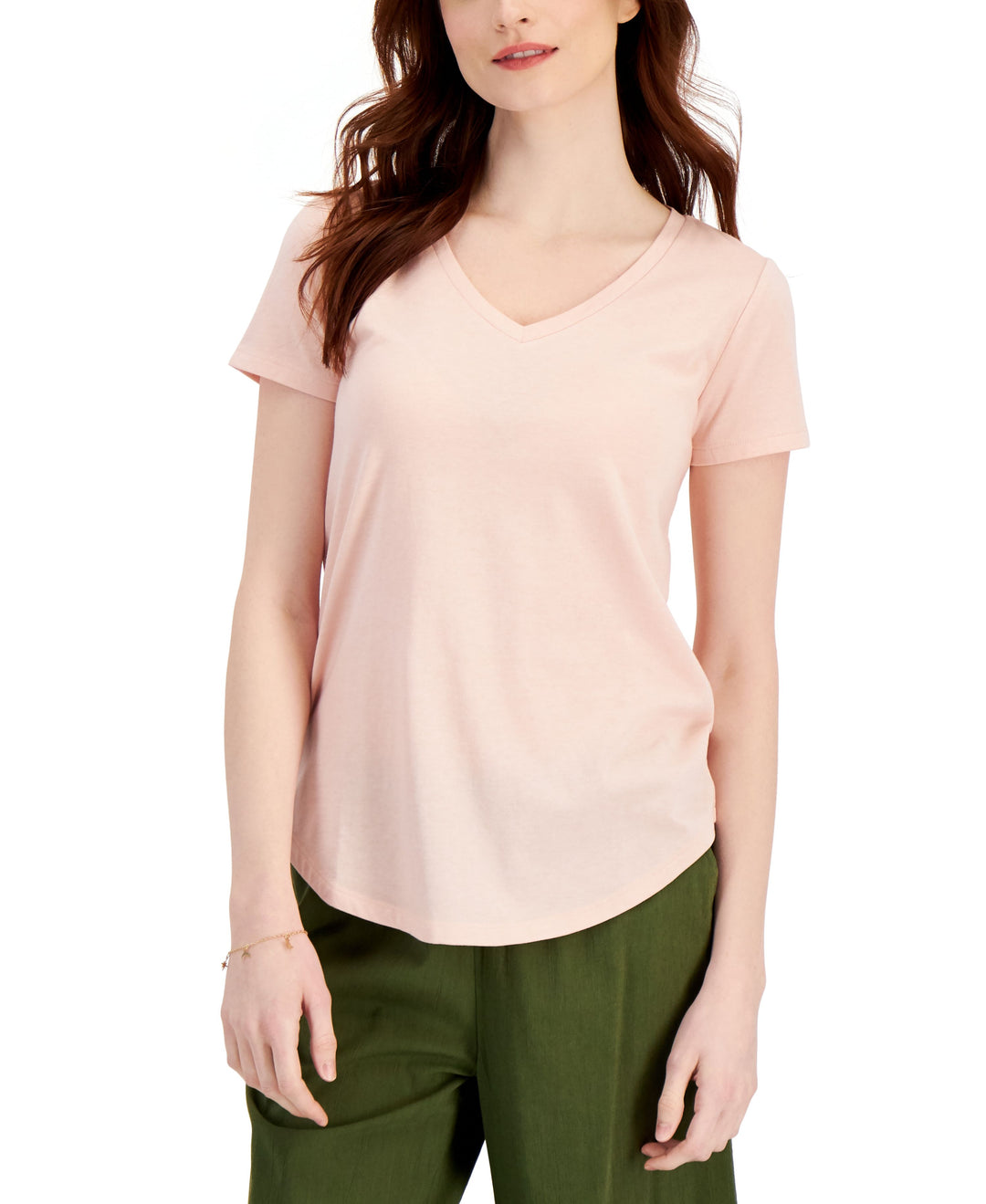 Style & Co Burnout V Neck T-Shirt