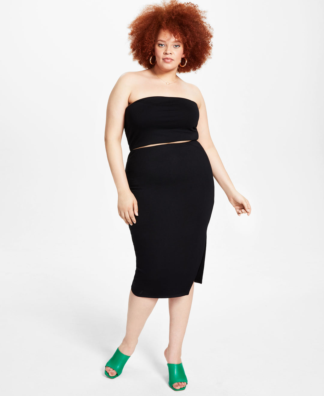 Bar III Plus Size Midi Skirt