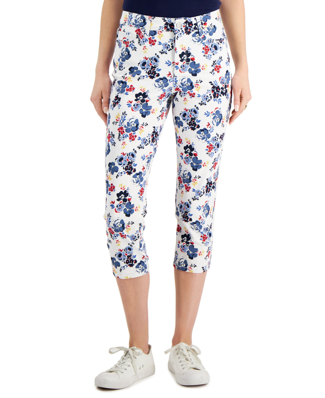Charter Club Petite Bristol Printed Capri Jeans