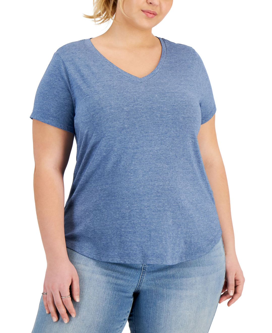 Style & Co Plus Size Solid Burnout T-Shirt
