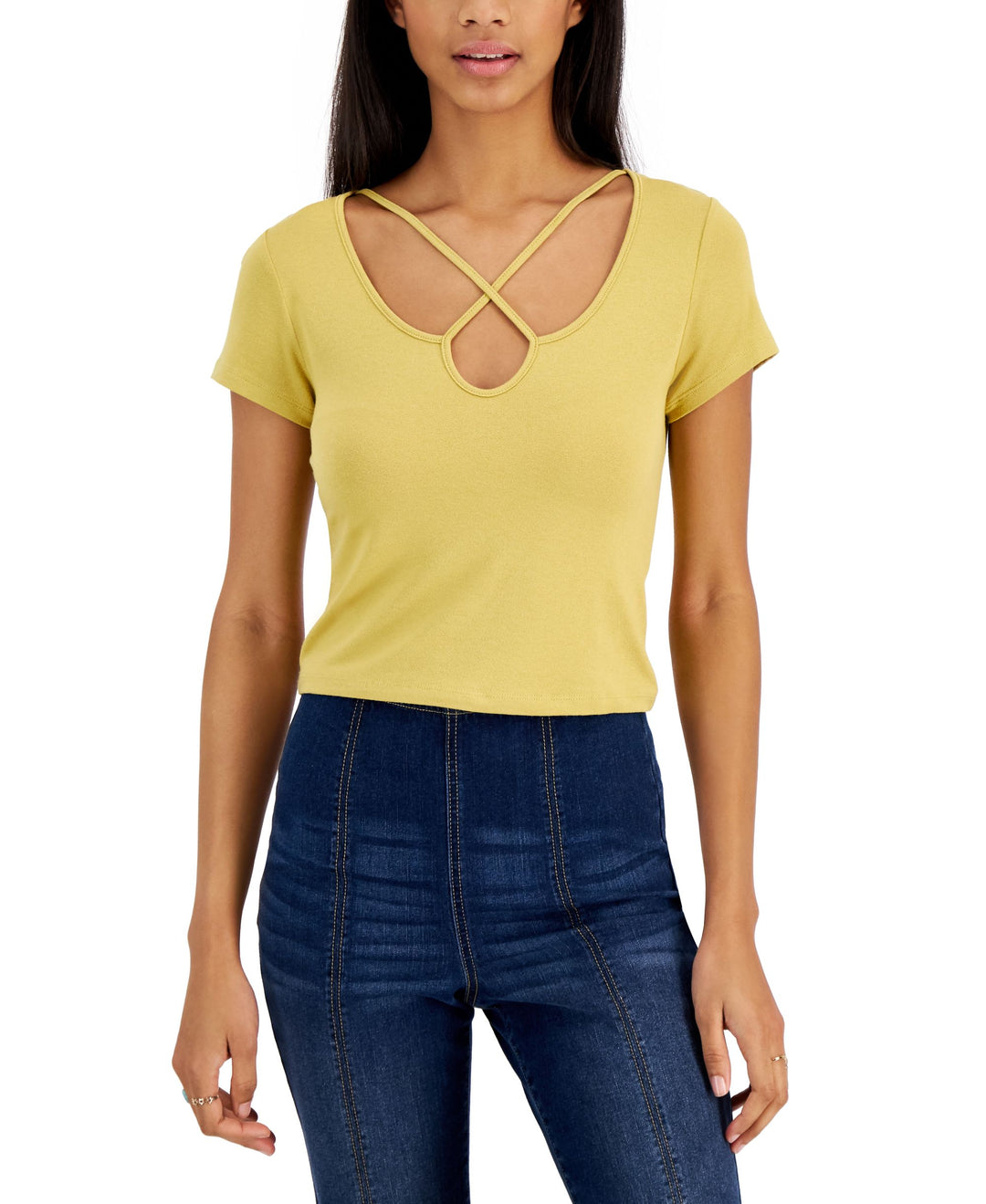 Juniors' Criss-Cross T-Shirt