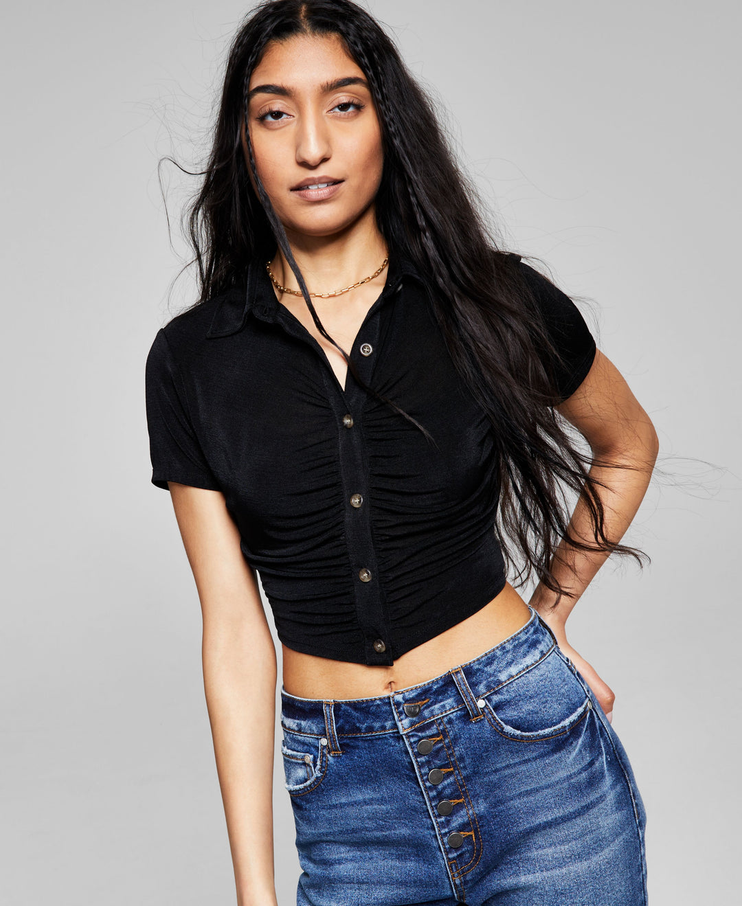 Now This Womens Cropped Polo Shirt