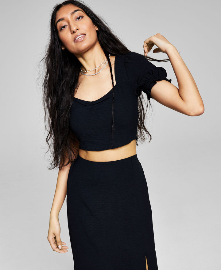 Now This Womens Tie Back Crop Top