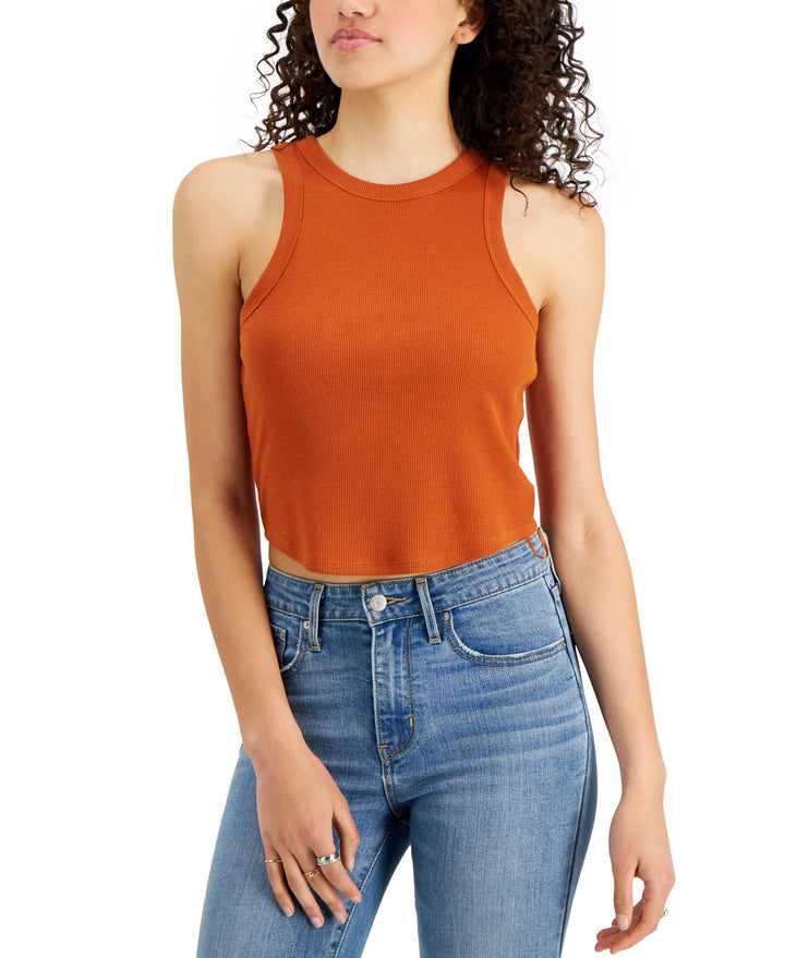 Juniors' Ribbed Crewneck Tank Top