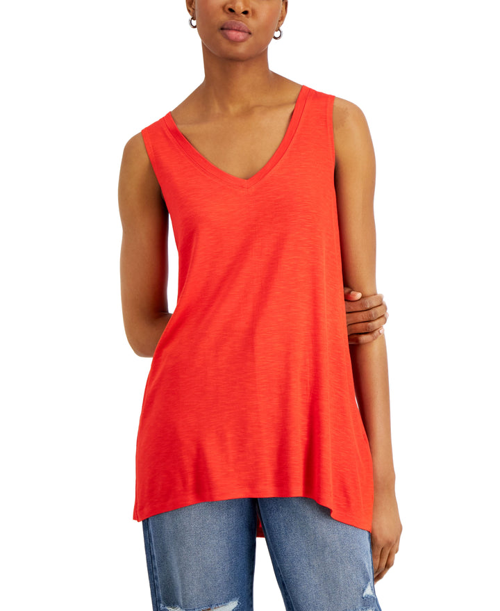 Style & Co Petite Solid Drapey Tank Top