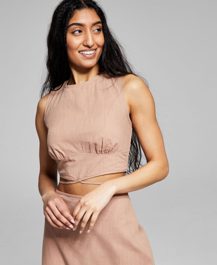 Now This Womens Tie Waist Top