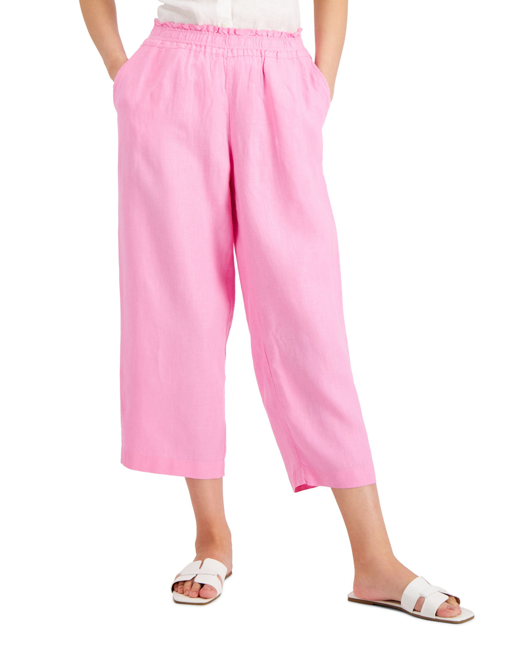 Charter Club Petite Linen Cropped Pants