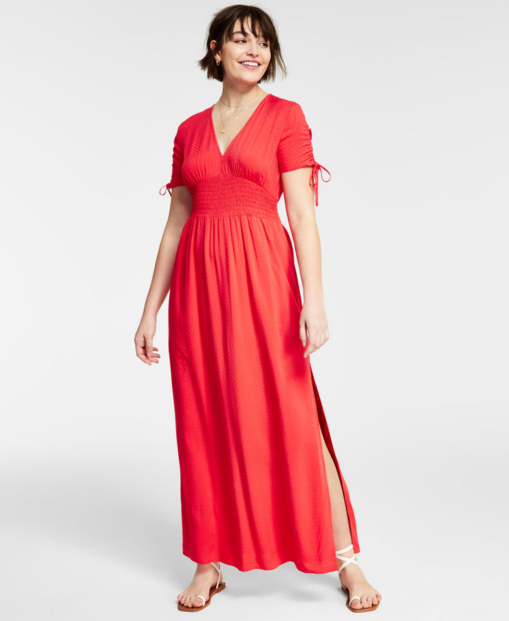 Smocked-Waist Maxi Dress