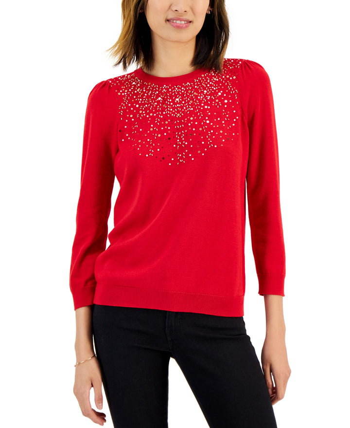 Charter Club Womens Embellished Sweater
