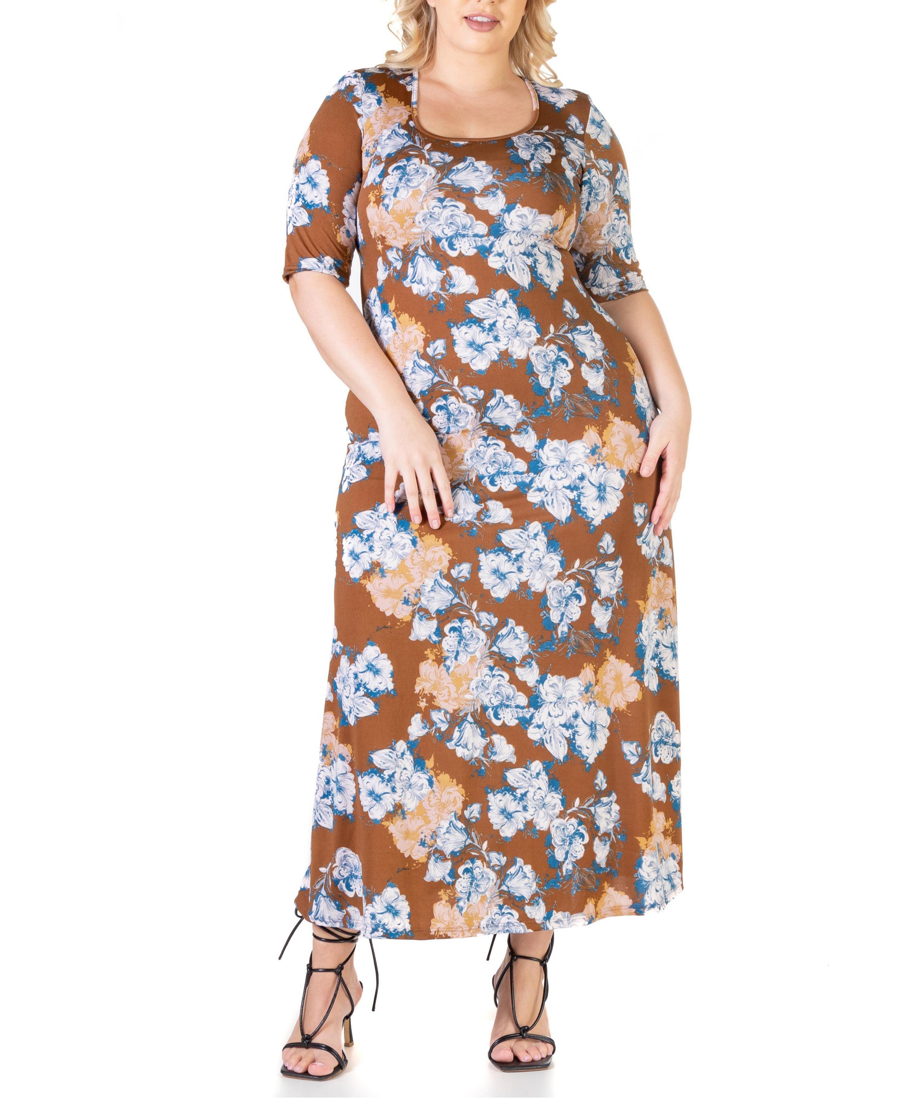 24seven Comfort Apparel Plus Size Loose Casual Maxi Dress – USAFashion
