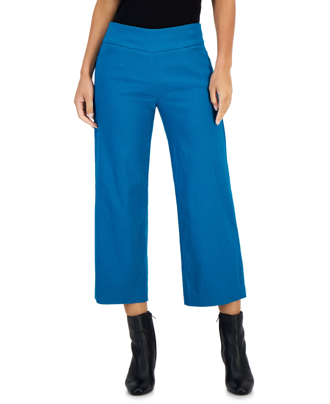 Charter Club Womens Jacquard Pull On Wide Leg Cropped Pants