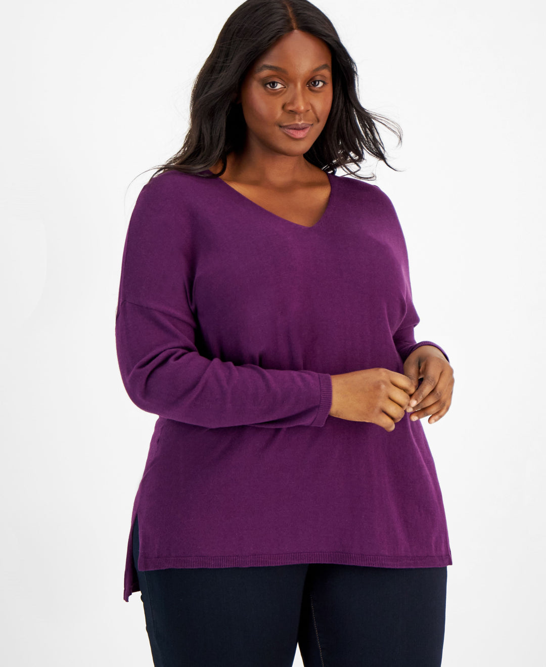 Plus Size V-Neck Sweater