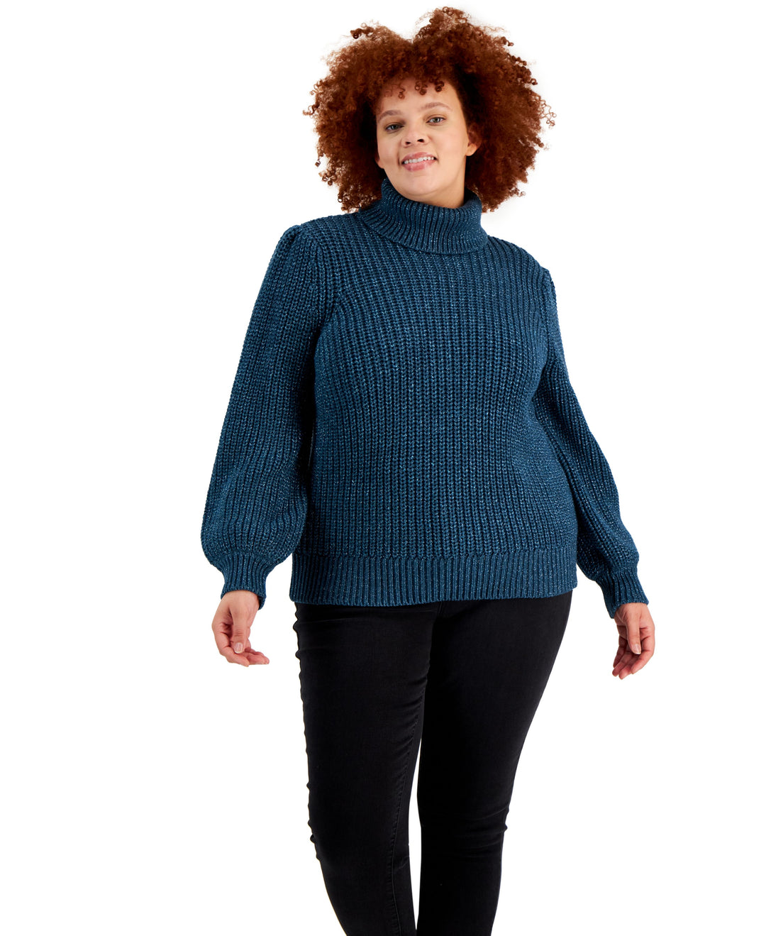 INC International Concepts Plus Size Ribbed Turtleneck Sweater