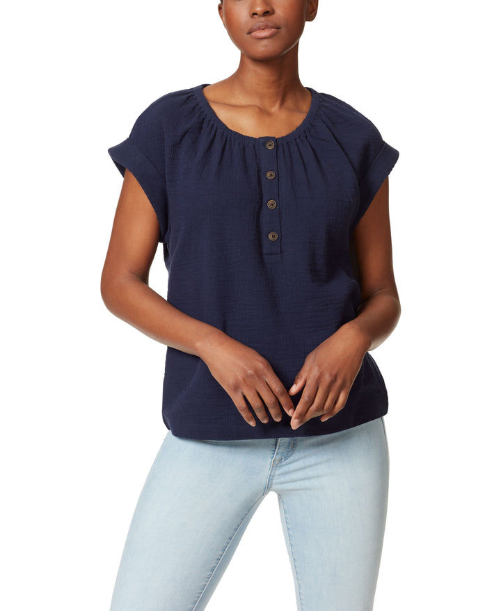 Womens Aliyah Roll Sleeve Top