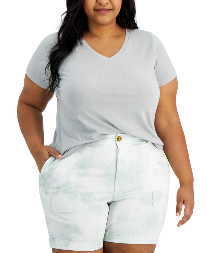 Style & Co Plus Size Solid Burnout T-Shirt