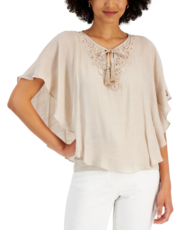 JM Collection Petite Embellished Poncho Tunic