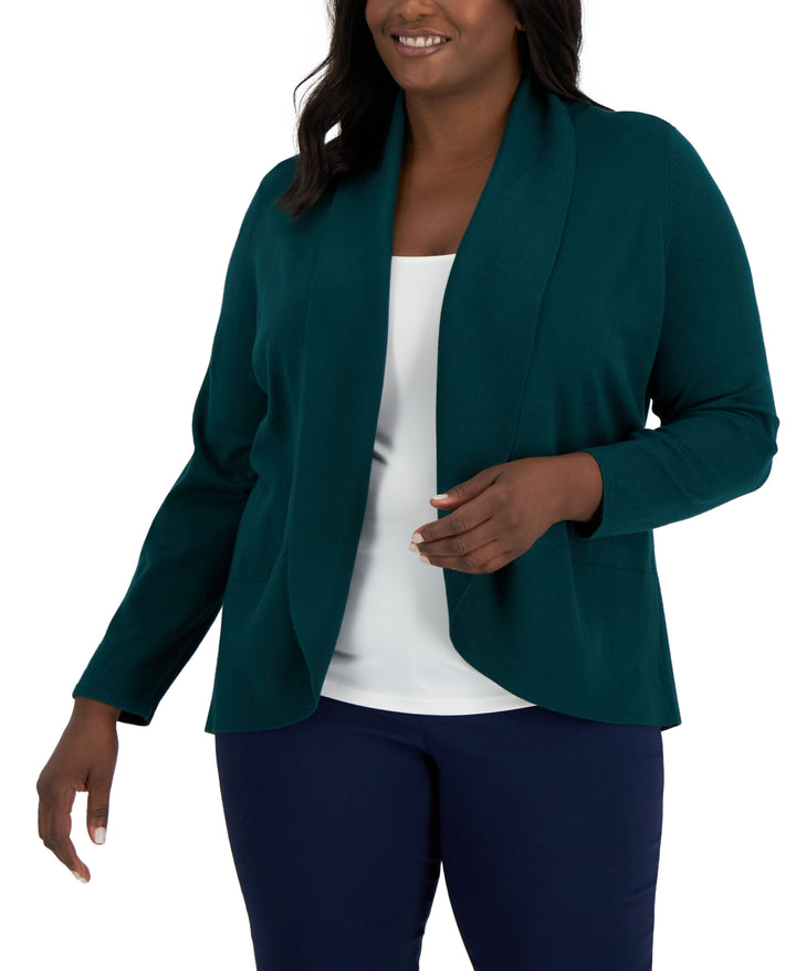 Plus Size Shawl-Collar Cardigan