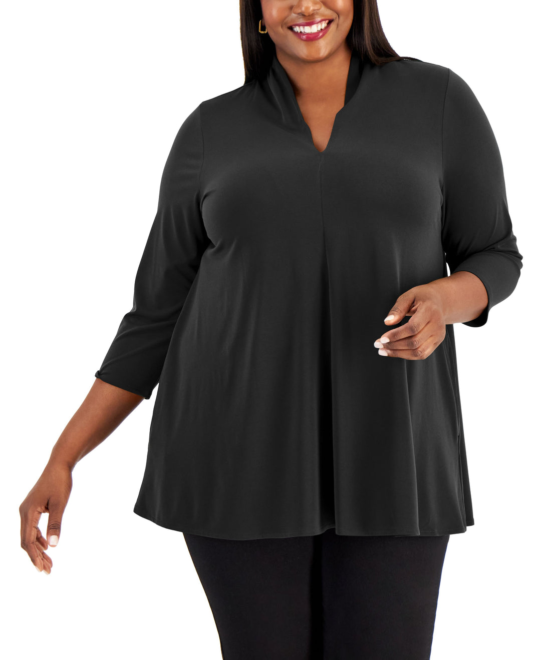 Alfani Plus Size V Neck Top