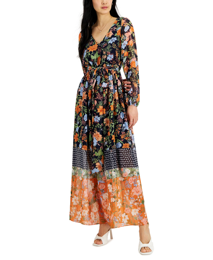 INC International Concepts Womens Printed Chiffon Maxi Dress