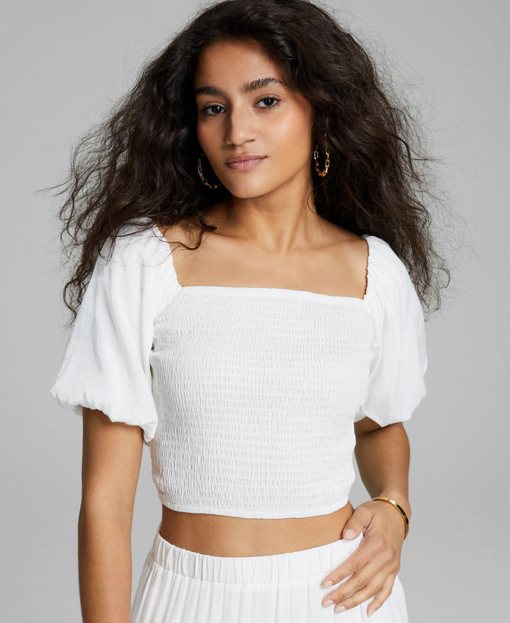 Women's Smocked Puff Sleeve Top