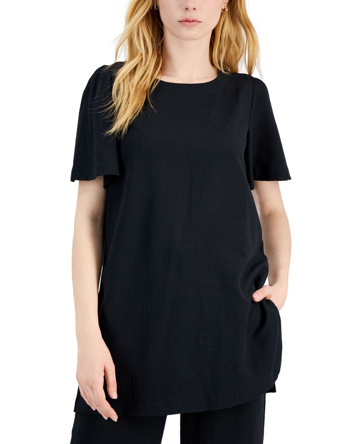 Alfani Short Sleeve Crinkle Top
