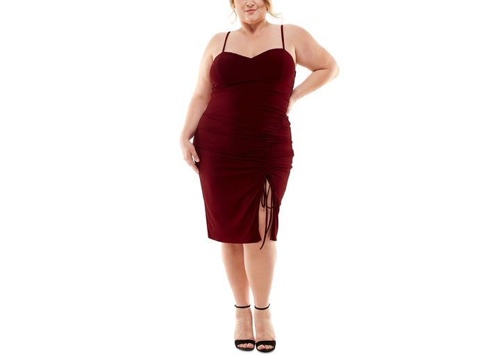 City Studios Trendy Plus Size Side Cinched Dress