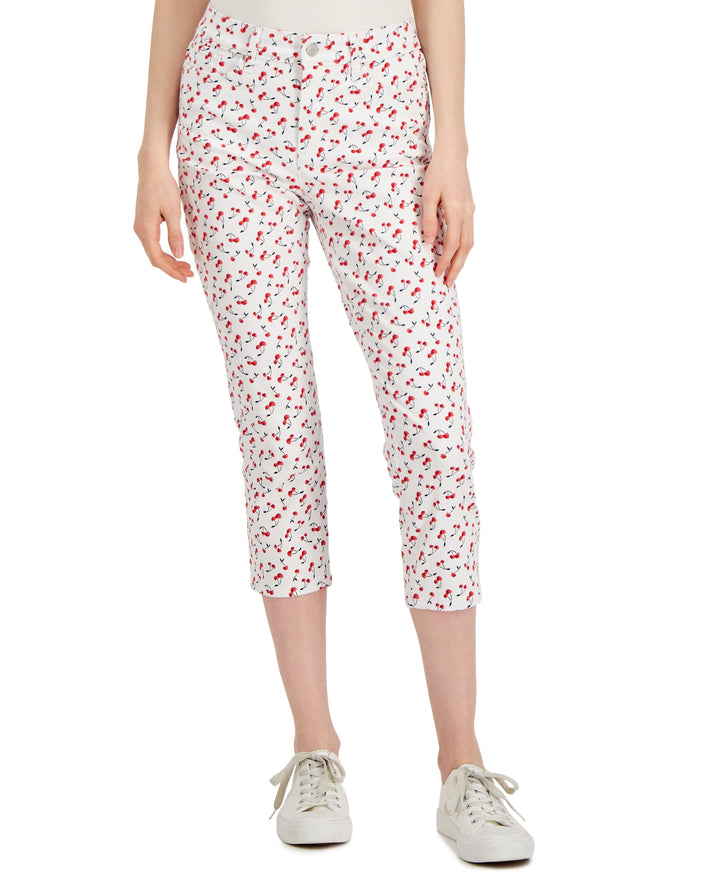Charter Club Petite Bristol Printed Capri Jeans