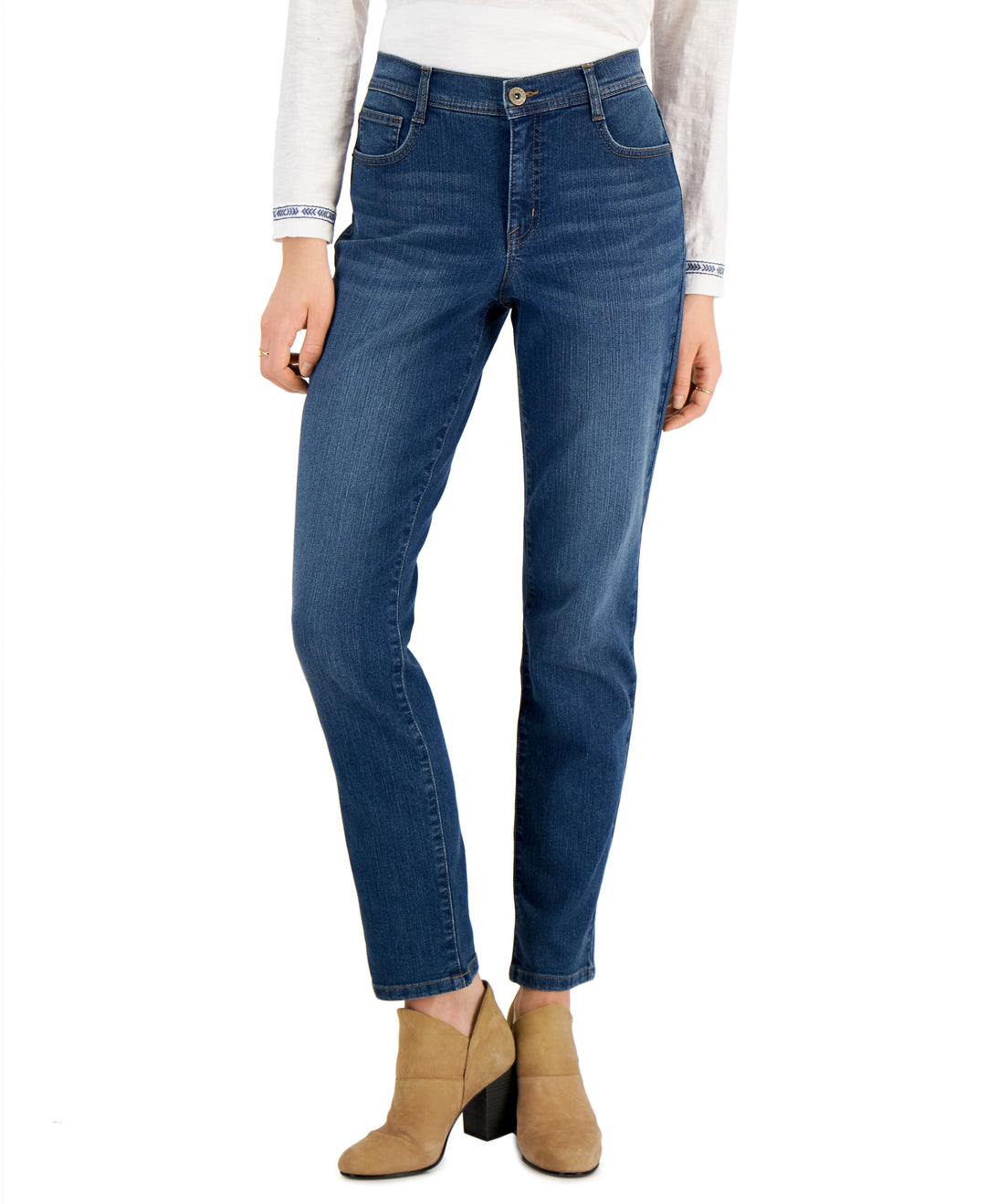 Petite Mid-Rise Slim-Leg Jeans