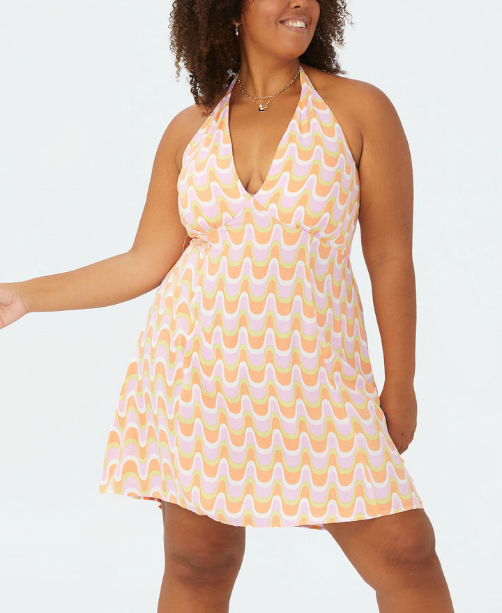 Plus Size Trendy Kelsey Halter Mini Dress