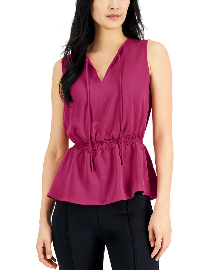 Alfani Womens Smocked Waist Top