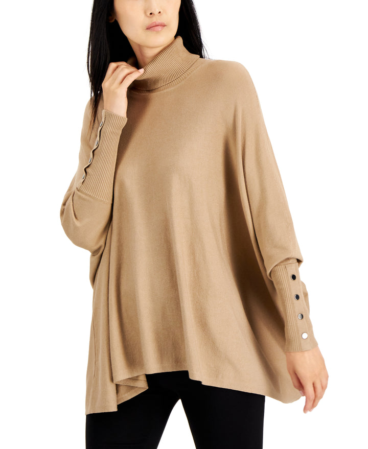 Women's Turtleneck Poncho Sweater