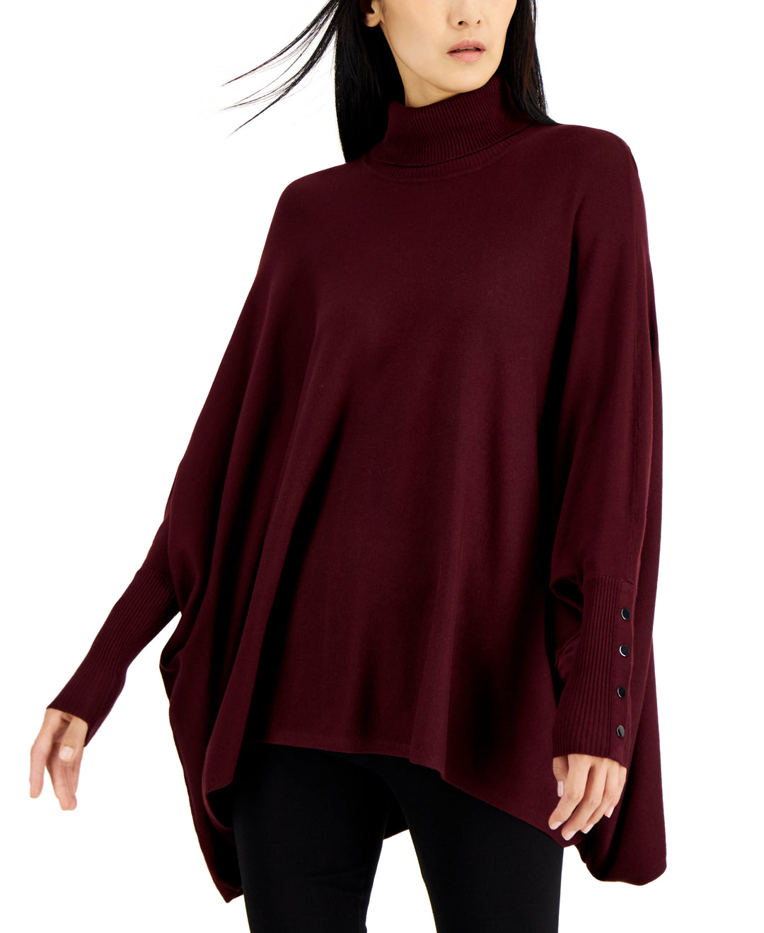Women's Turtleneck Poncho Sweater