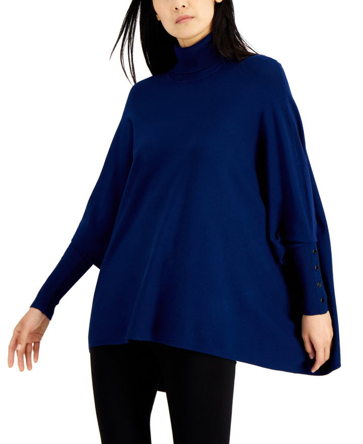 Women's Turtleneck Poncho Sweater