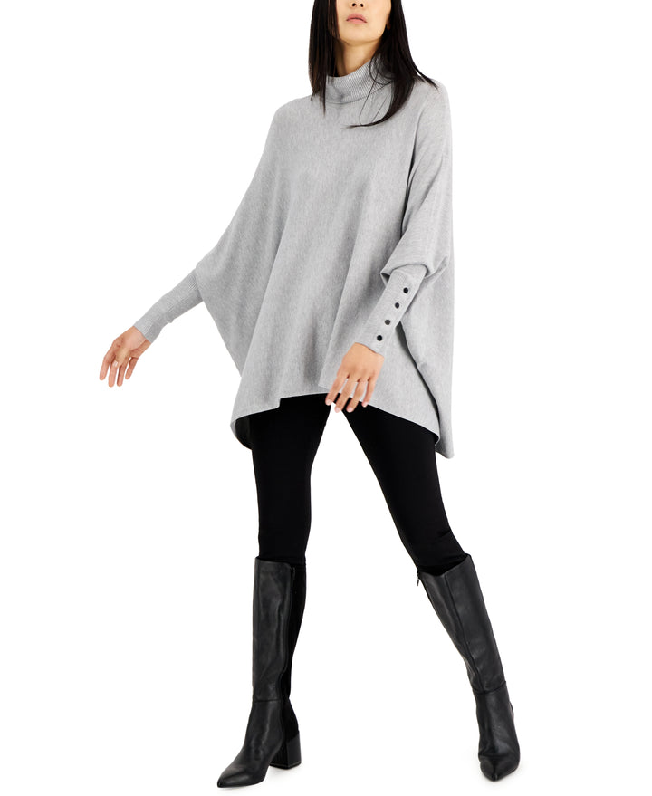 Women's Turtleneck Poncho Sweater