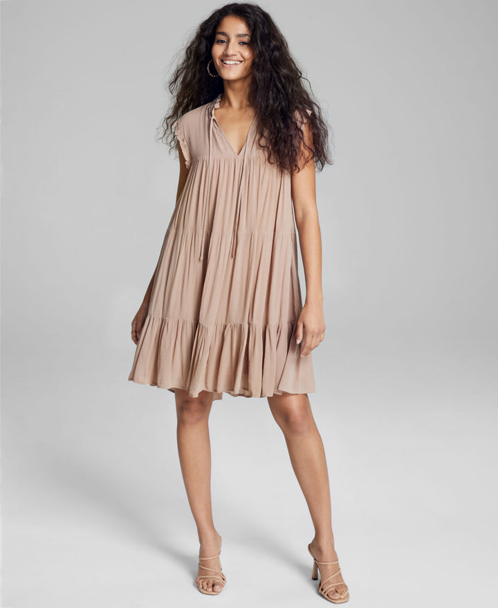 Now This Womens Sleeveless Tiered Dress